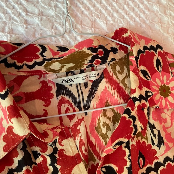 Zara Alesia belted midi print maxi dress | red & black multi floral tribal print - Picture 14 of 14